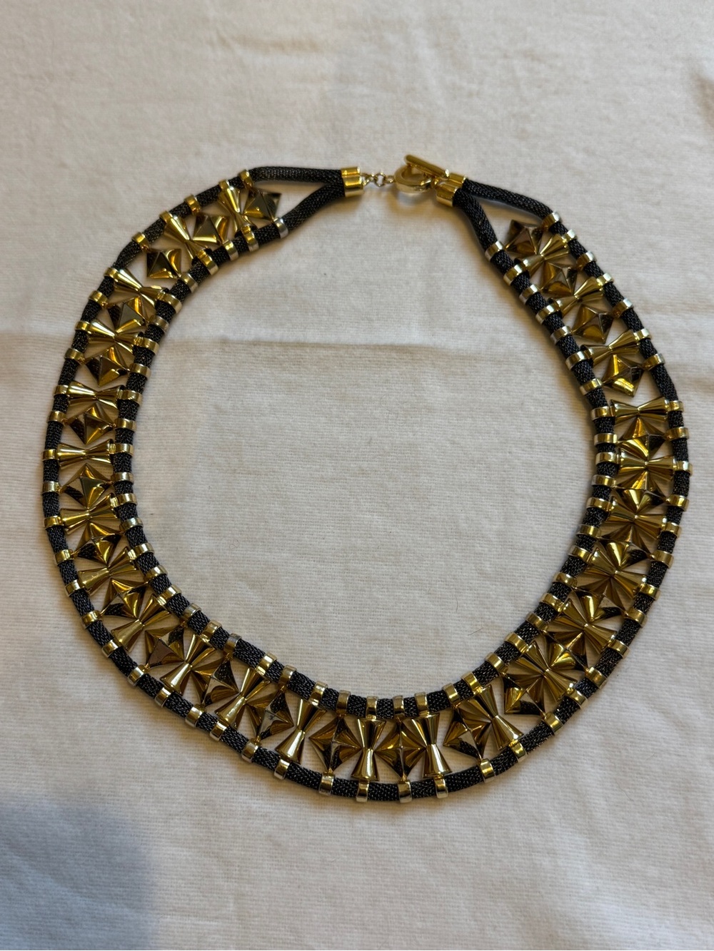 Gold and Black Statement Necklace - Women Jewelry